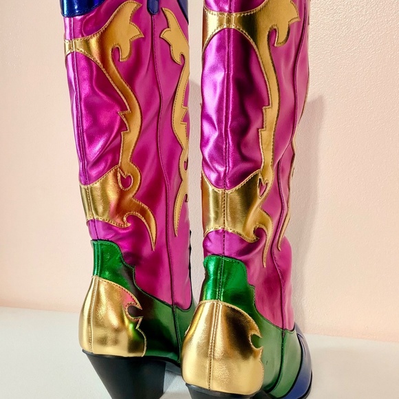 Cape Robbin Metallic Multi Color 3" Block Heel Western Cowboy Boots - Picture 7 of 9